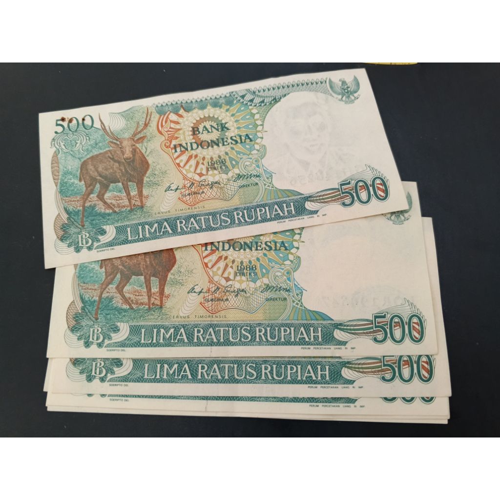 UANG KUNO 500 RUPIAH KIJANG TAHUN 1988