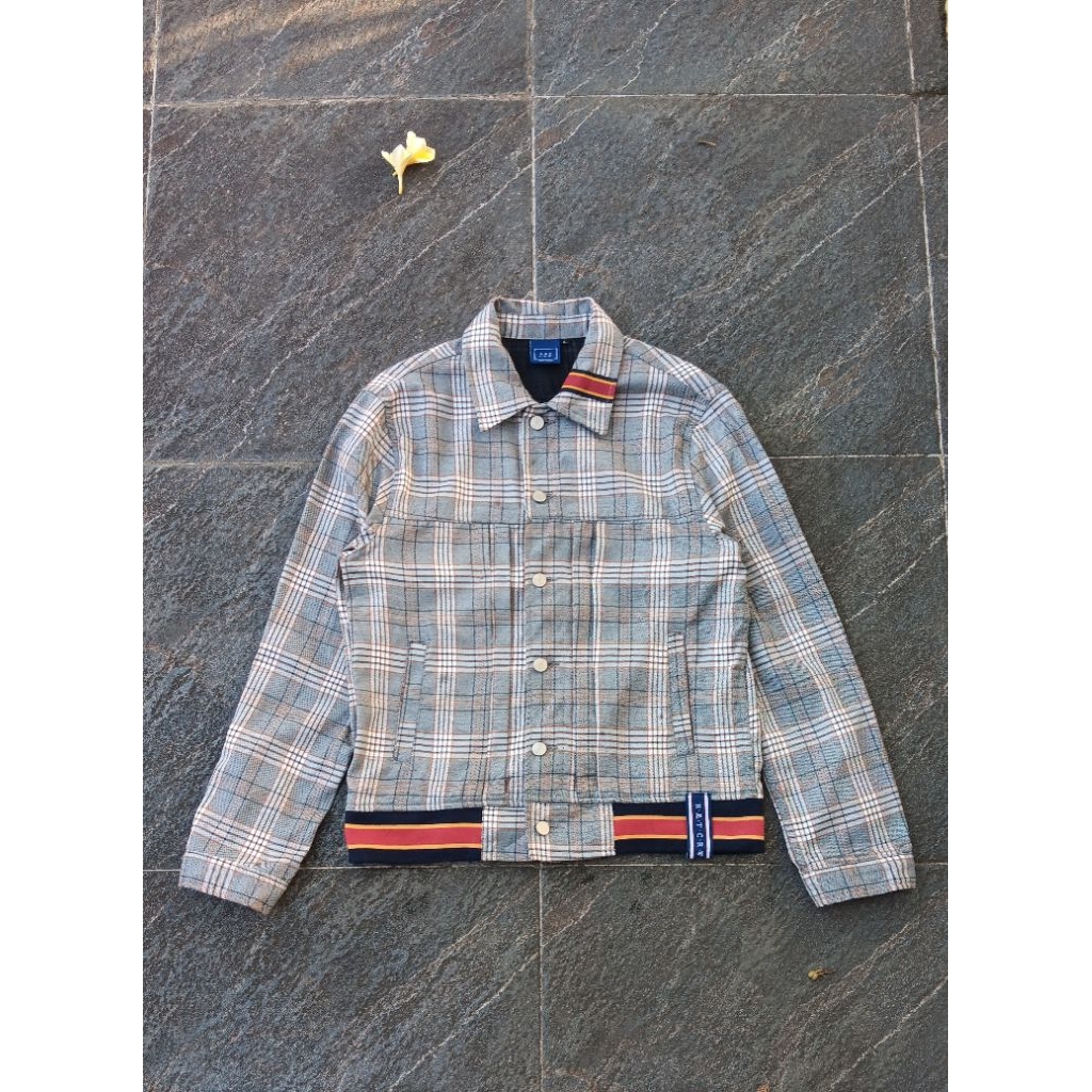 Romantic Crown color tape plaid jacket