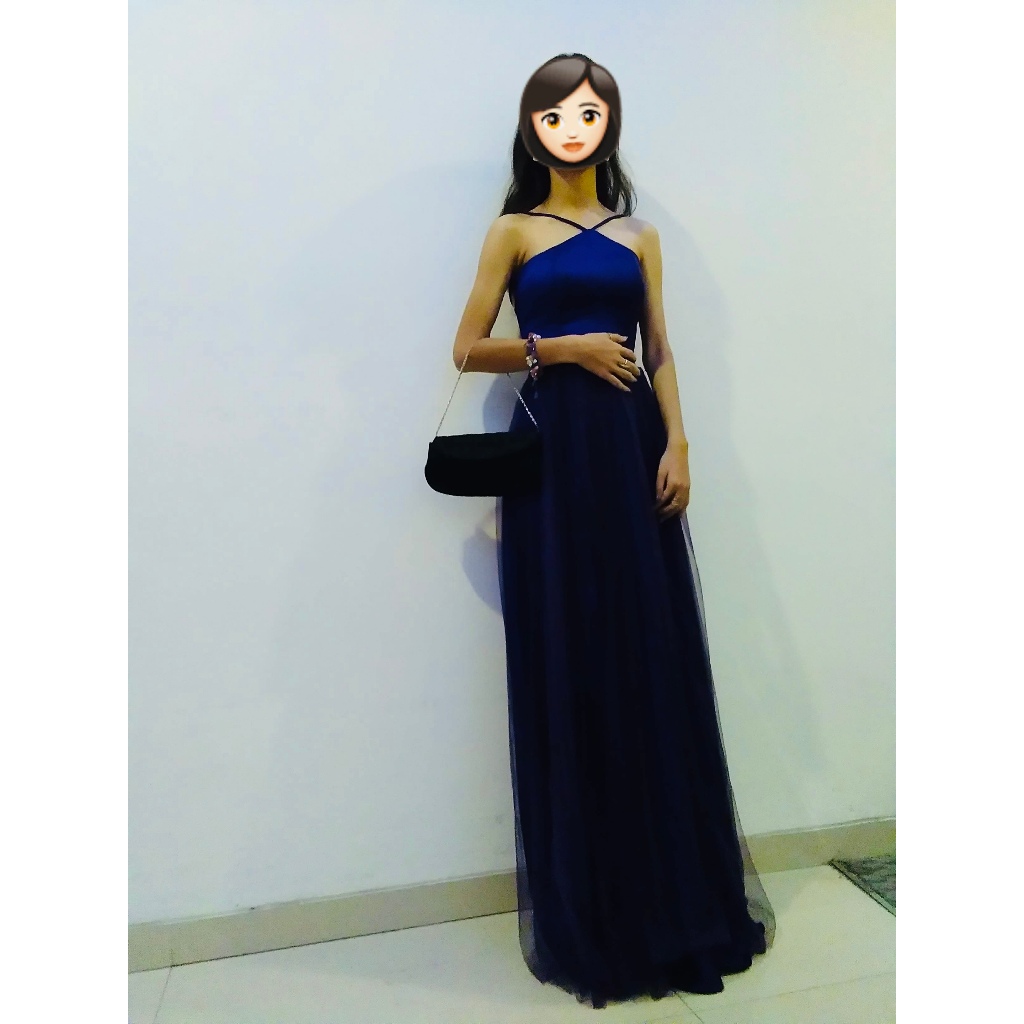 PARTY DRESS BACKLESS - UNGU TUA - PRELOVED
