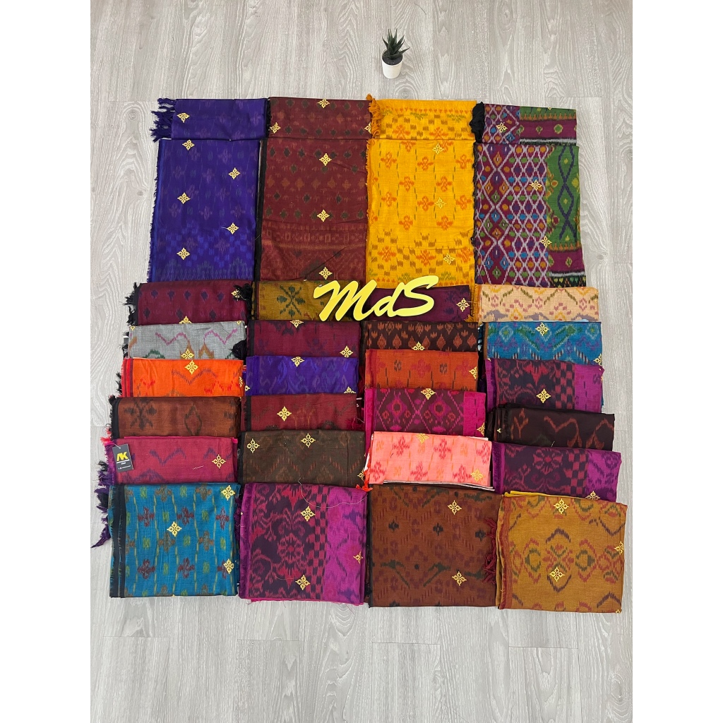 MdS Kamen Endek Tenun Dobel Ikat Semi Sutra Mastuli Lasem Tretes Banyumas Set Selendang