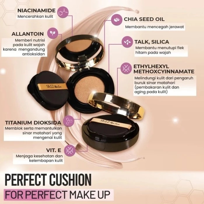 Perfect Cushion SR12 Bedak Cair Matte Foundation Glowing Tahan Lama