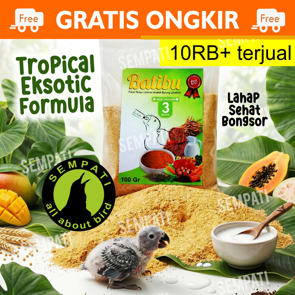 SEMPATI Formula Batibu 100 Gram Pakan Bubur Lolohan Loloh Makanan Anakan Piyik Piyek Bayi Burung Lov