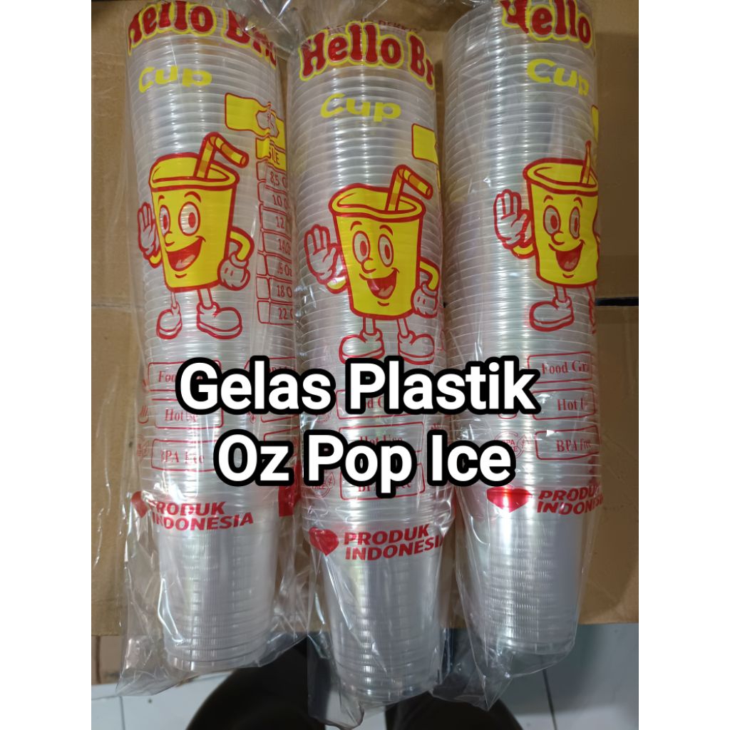 Gelas Plastik 8 oz Bening Isi 50 Pcs Gelas Plastik Pop Ice Gelas Es Plastik