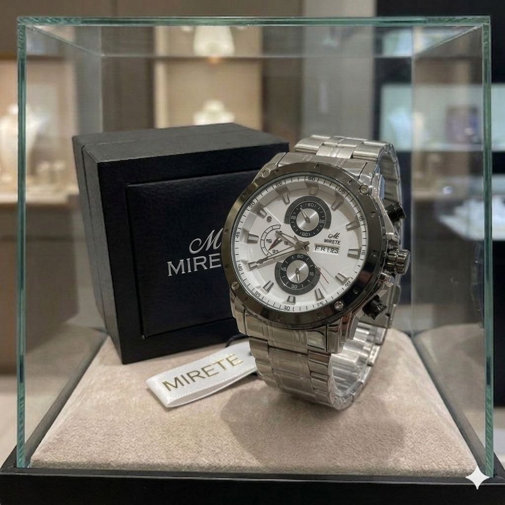 Jam Tangan Pria Jose Alexandre Tanggal Hari Aktif Rantai Stainless Free Box