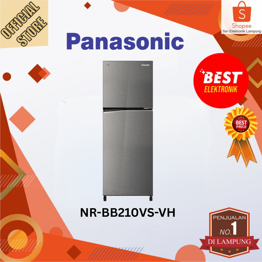 Kulkas 2 Pintu Panasonic NRBB210V-H Inverter Econavi 210L 94 Watt