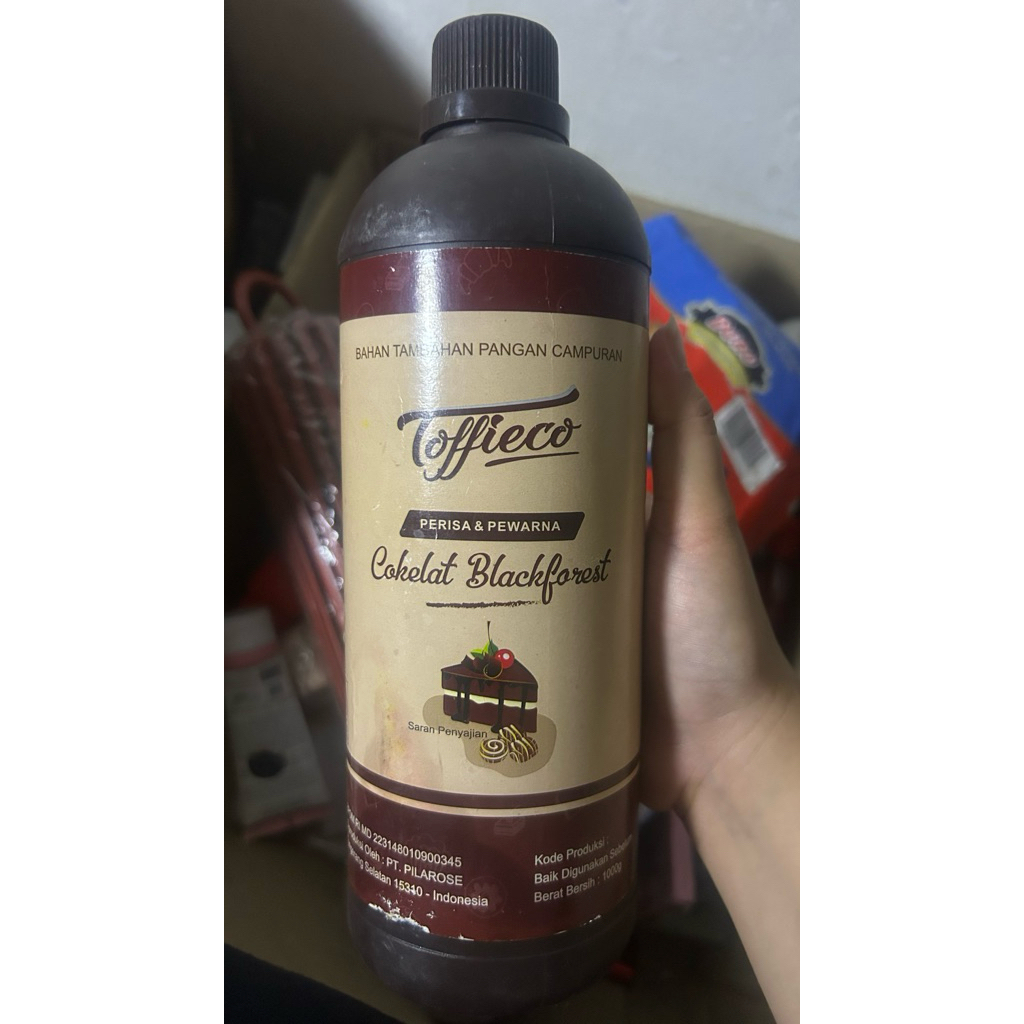 TOFFIECO Pasta Perisa BLACKFOREST 1 Kg - Aroma Alami, Warna Menarik, Aplikasi Serbaguna [NEW ORI EXP