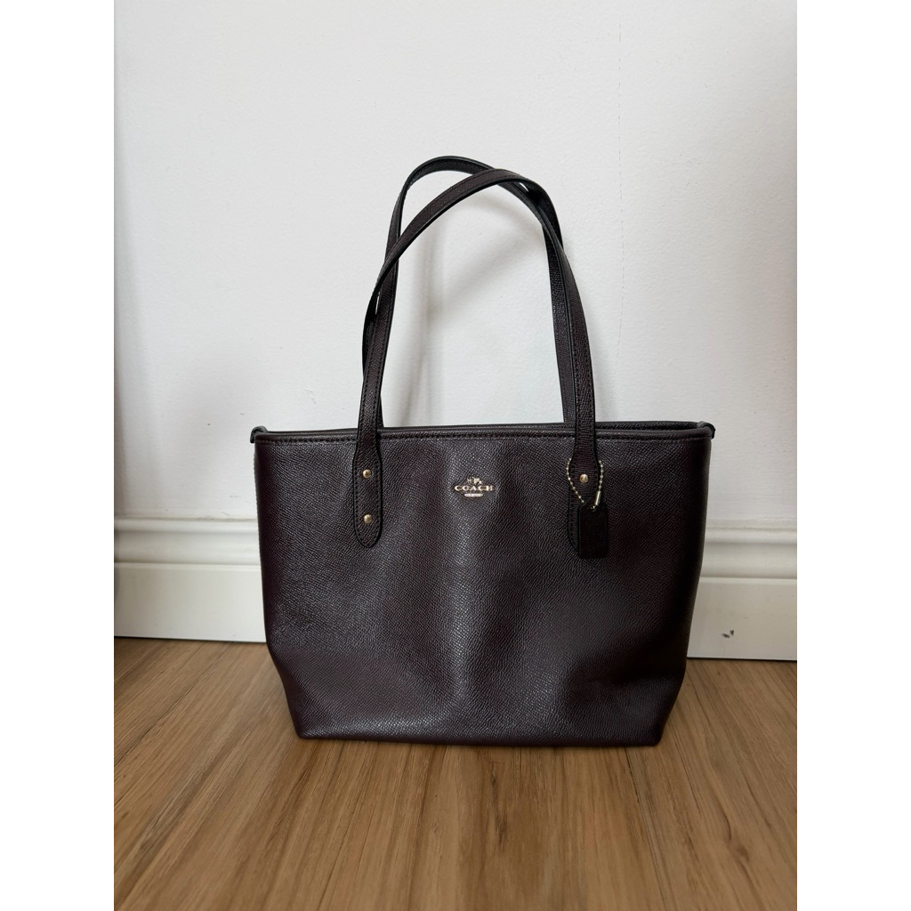 coach small city tote brown second