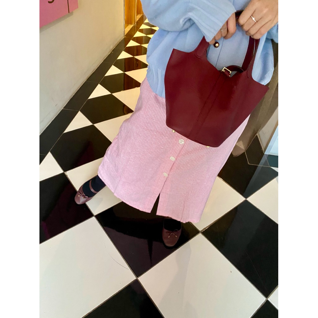 Gianis Skirt Stripe Series - Rok Linen Stripe 03 - Stripe Linen Skirt - Rok Midi - Midi Skirt