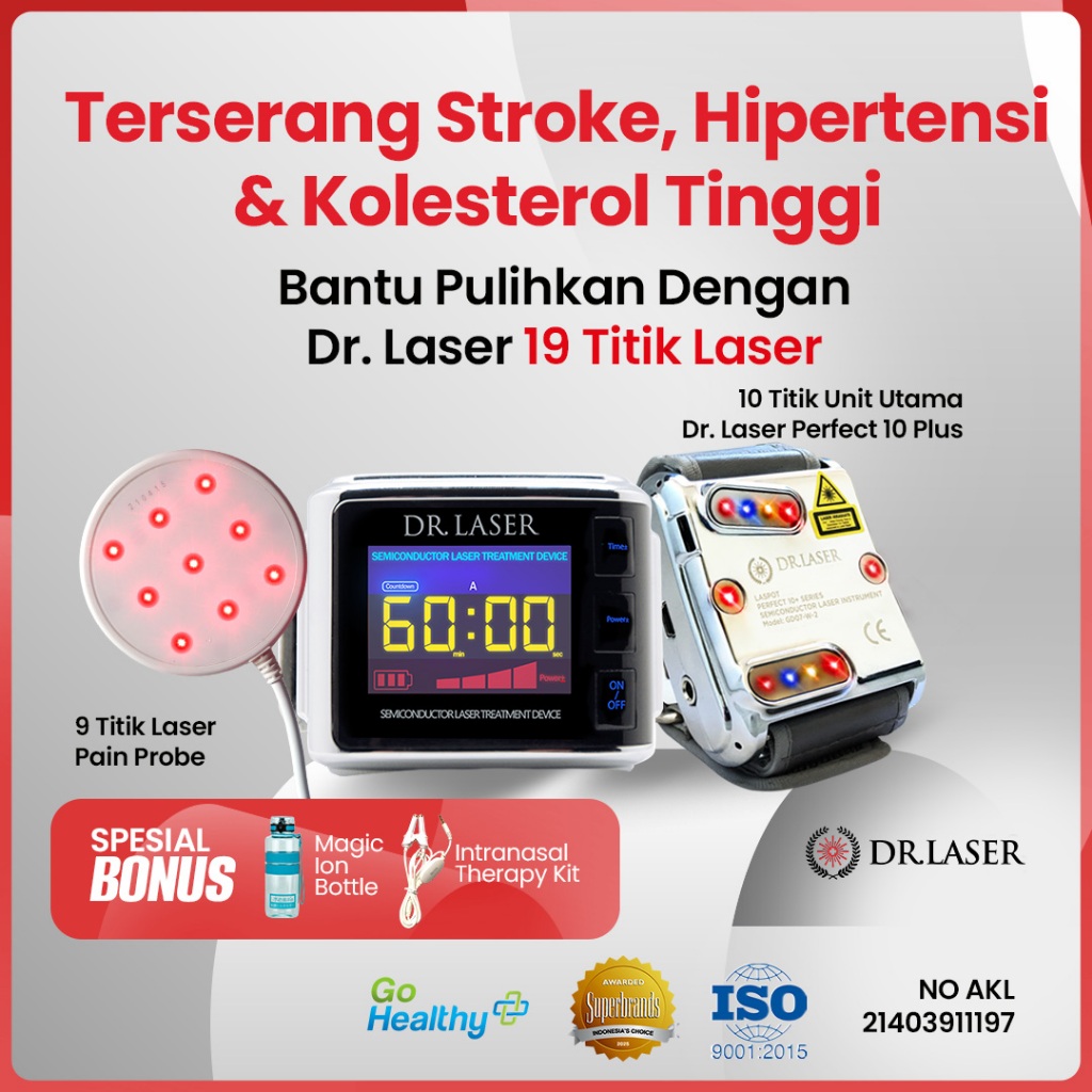 DR LASER PERFECT 10 PLUS - 19 TITIK LASER MEMPERCEPAT PEMULIHAN STROKE