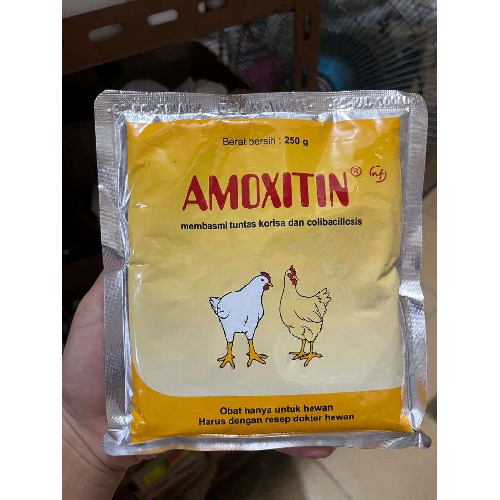 AMOXITIN 250 gram OBAT AYAM PILEK NGOROK KORISA DAN COLIBACILLOSIS AYAM