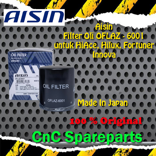 AISIN FILTER OLI TOYOTA INNOVA FORTUNER HILUX HIACE DIESEL - AISIN OFLAZ - 6001