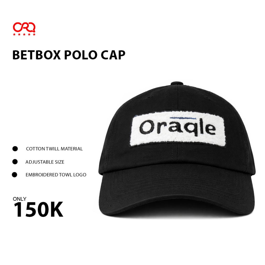 ORAQLE Topi Polo Cap Logo Bordir Bahan Handuk BETBOX CAP BLACK