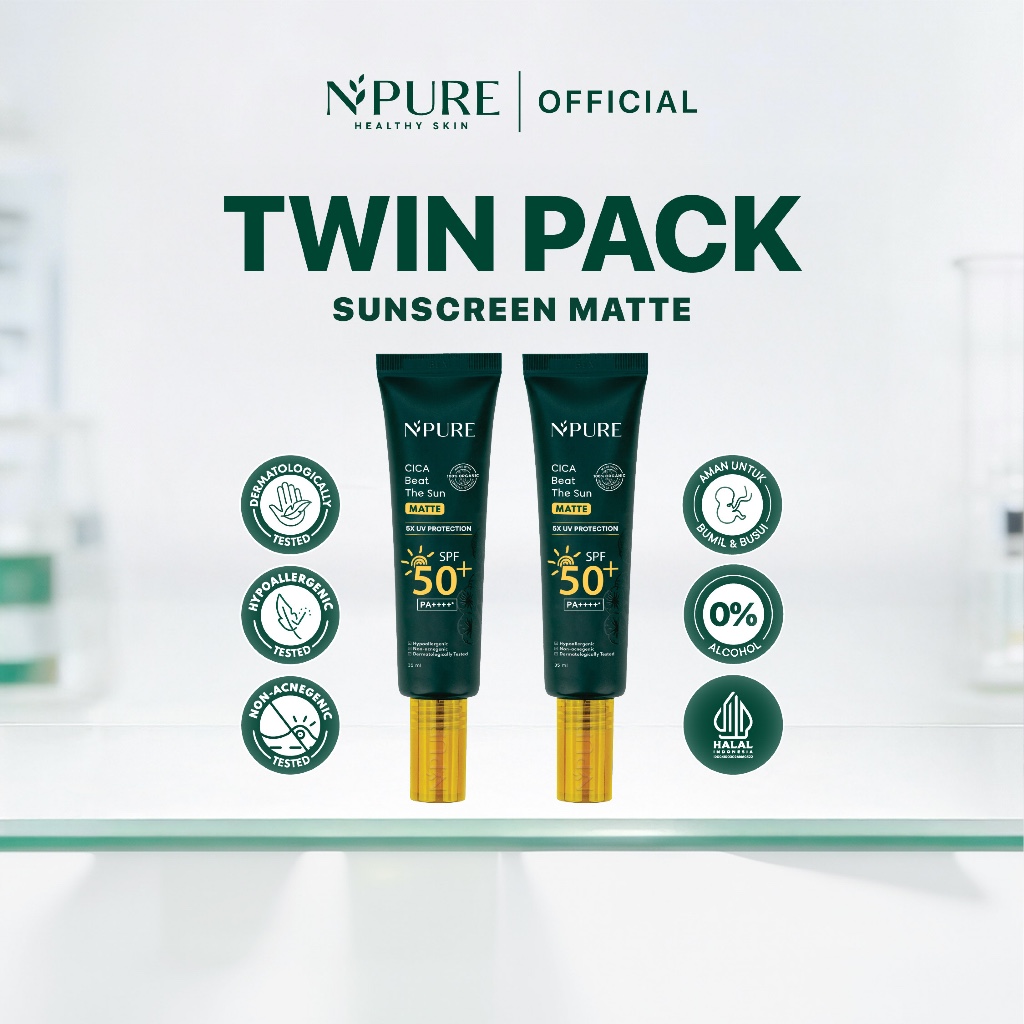 2PCS TWIN PACK SUNSCREEN - NPURE  Cica Beat The Sun Matte / SUNSCREEN HYPOALLERGENIC Acid Extract Be