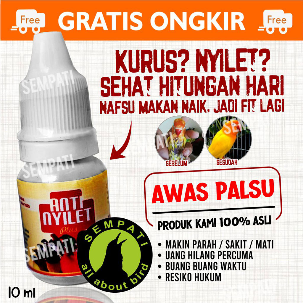 SEMPATI ANTI NYILET HORE OBAT BURUNG SAKIT KURUS NYILET LESU SNOT NTUK LOVEBIRD KENARI KACER MURAI P