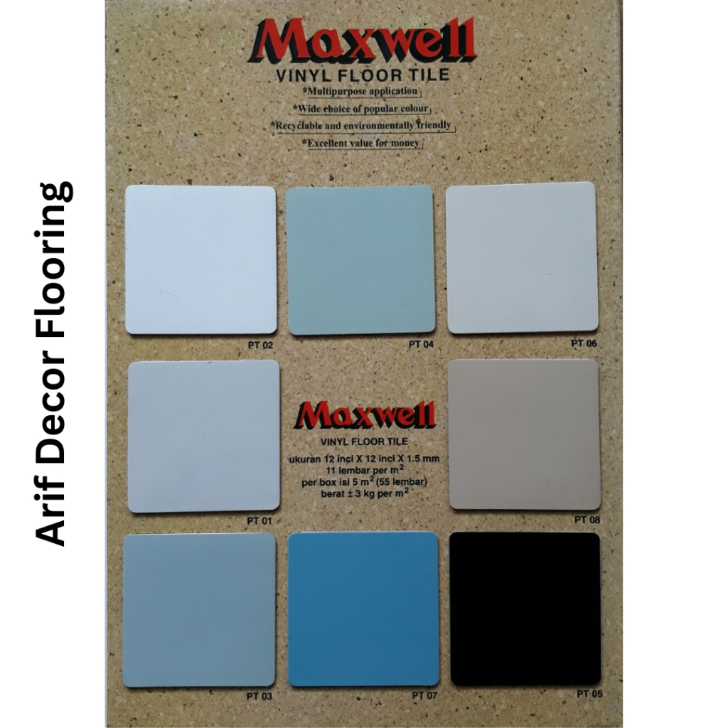 Vinyl Tile Maxwell 1.5mm Murah | Lantai Vinyl Anti Air & Tahan Lama | Lantai Vinyl 1,5mm