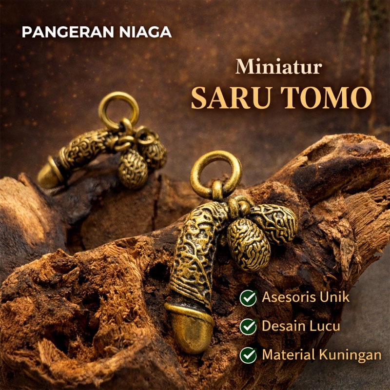 Asesoris Gantungan Kunci Miniatur Sarutomo (ASBAK BALI) Bahan Kuningan