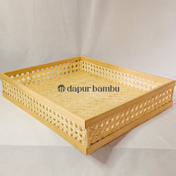 Nampan Bambu Anyam Segi 6  Premium /Kotak Tumpeng Penyimpanan tumpeng Box Tumpeng / Nampan Box Bambu
