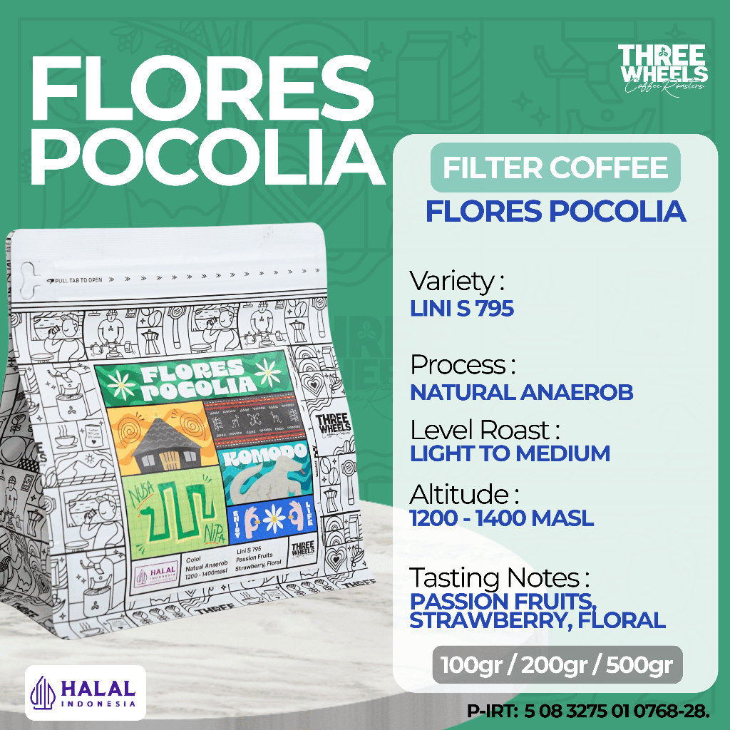 Biji Kopi Arabika Flores Colol Natural Anaerob (200gr)
