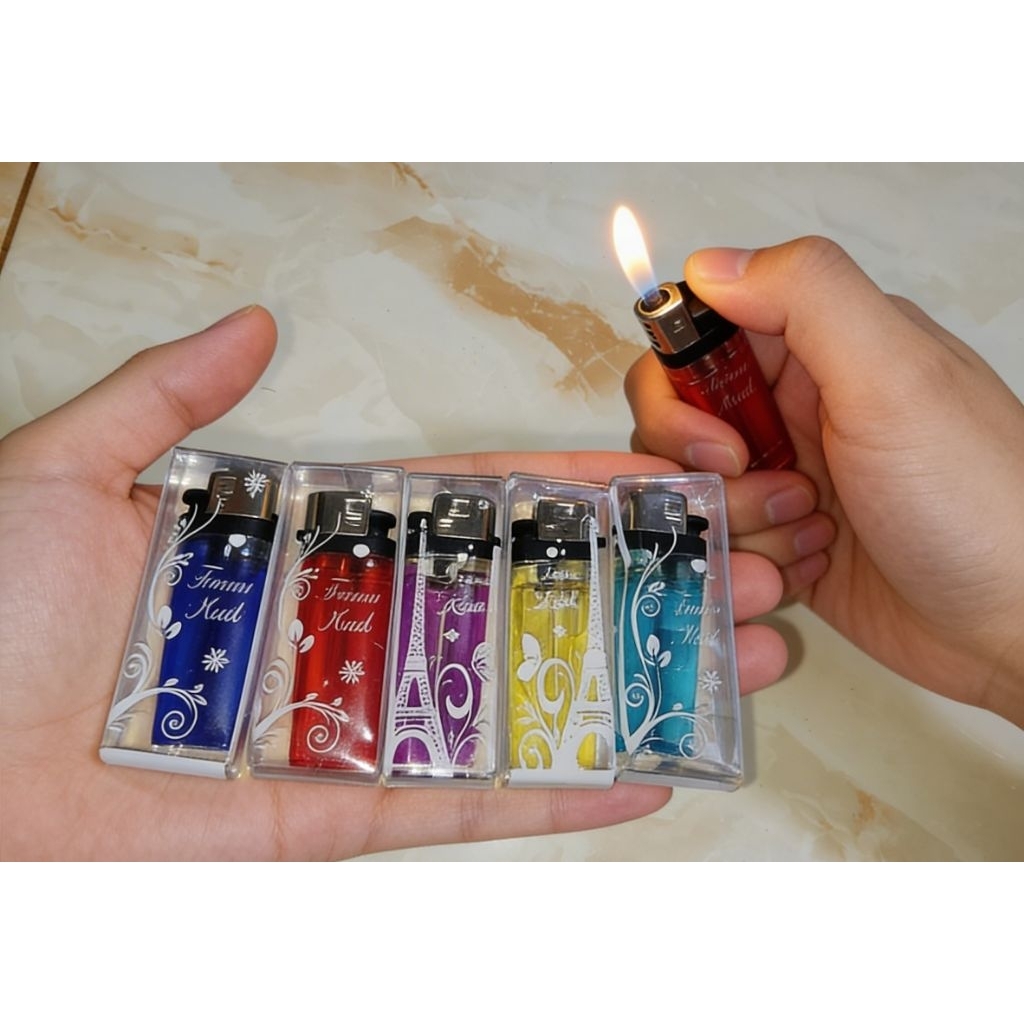[TERMURAH]Souvenir Korek Kemas Mika/Souvenir Pernikahan Khitanan/Souvenir Korek Gas Bensol Cantik Un