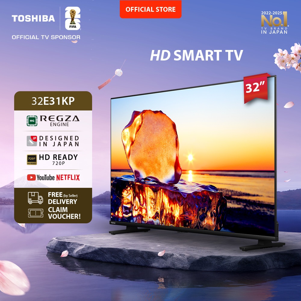[KHUSUS ONLINE] Toshiba TV 32" HD Smart TV - WIFI Netflix Disney+ Youtube Dolby Audio Screen Sharing