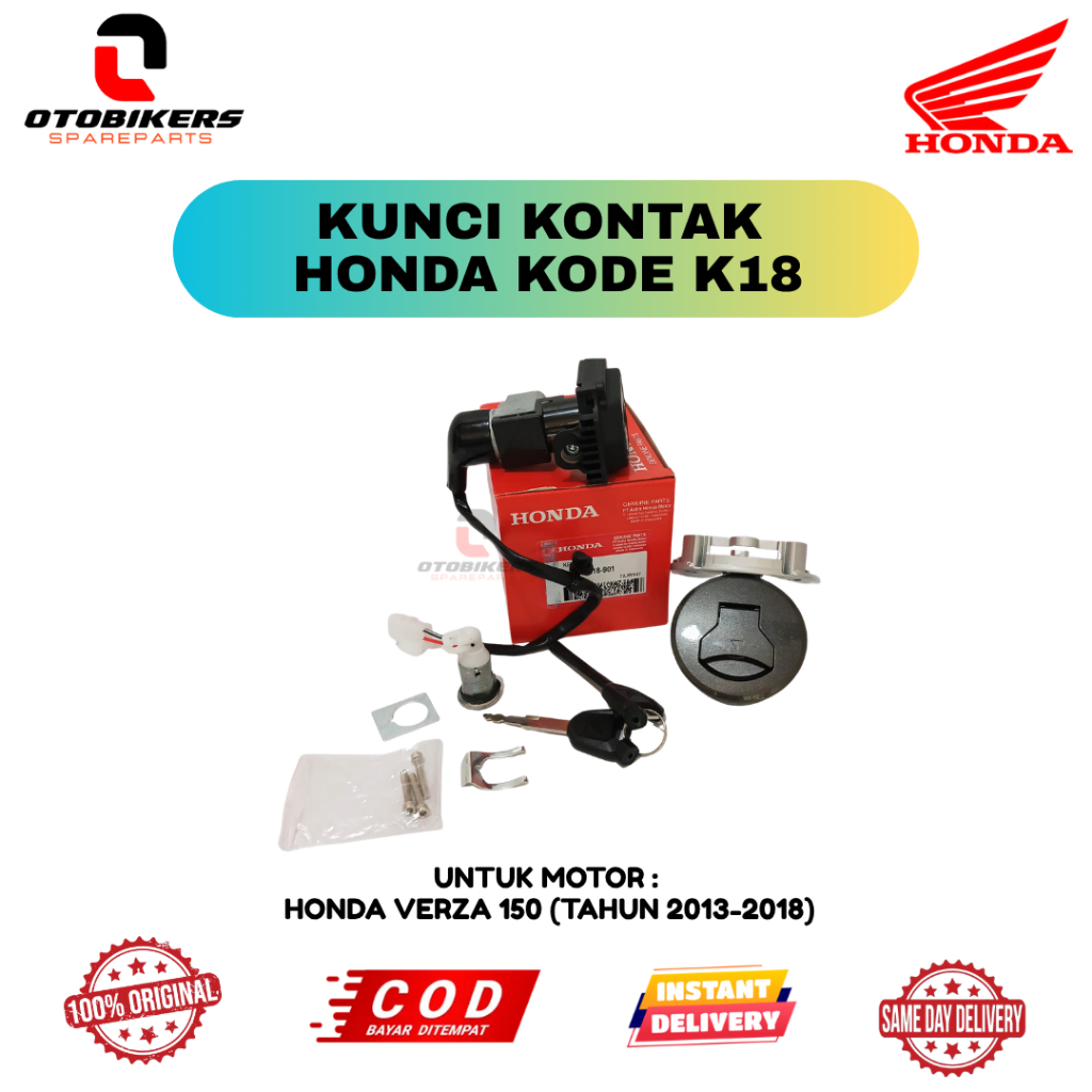Set Kunci Kontak Honda K18 Original untuk motor Honda Verza 150 (2013-2018)
