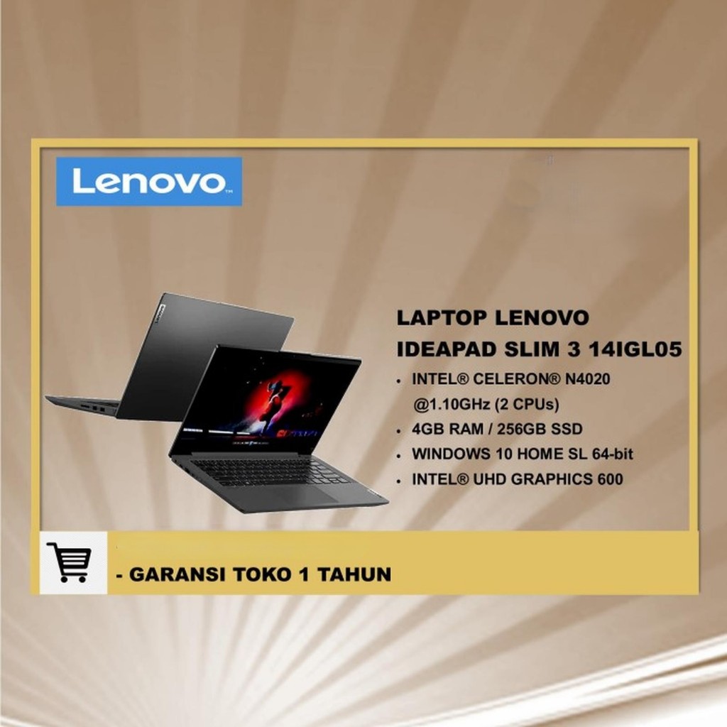 Lenovo Ideapad Slim 3 Celeron N4020 Ram 4/256 SSD