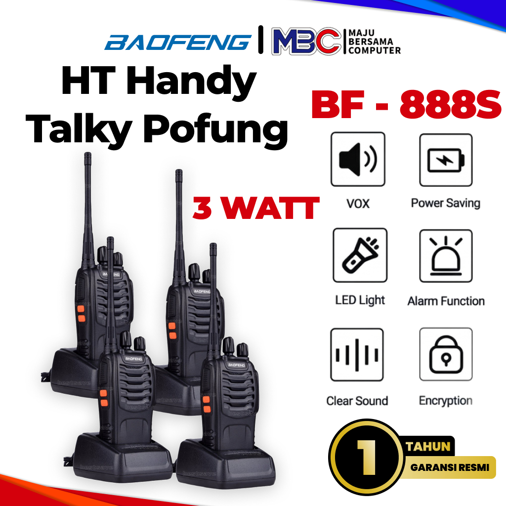 HT Pofung BF-888S Plus 10km WATERPROOF - Walkie Talkie Radio Handy Talky HT