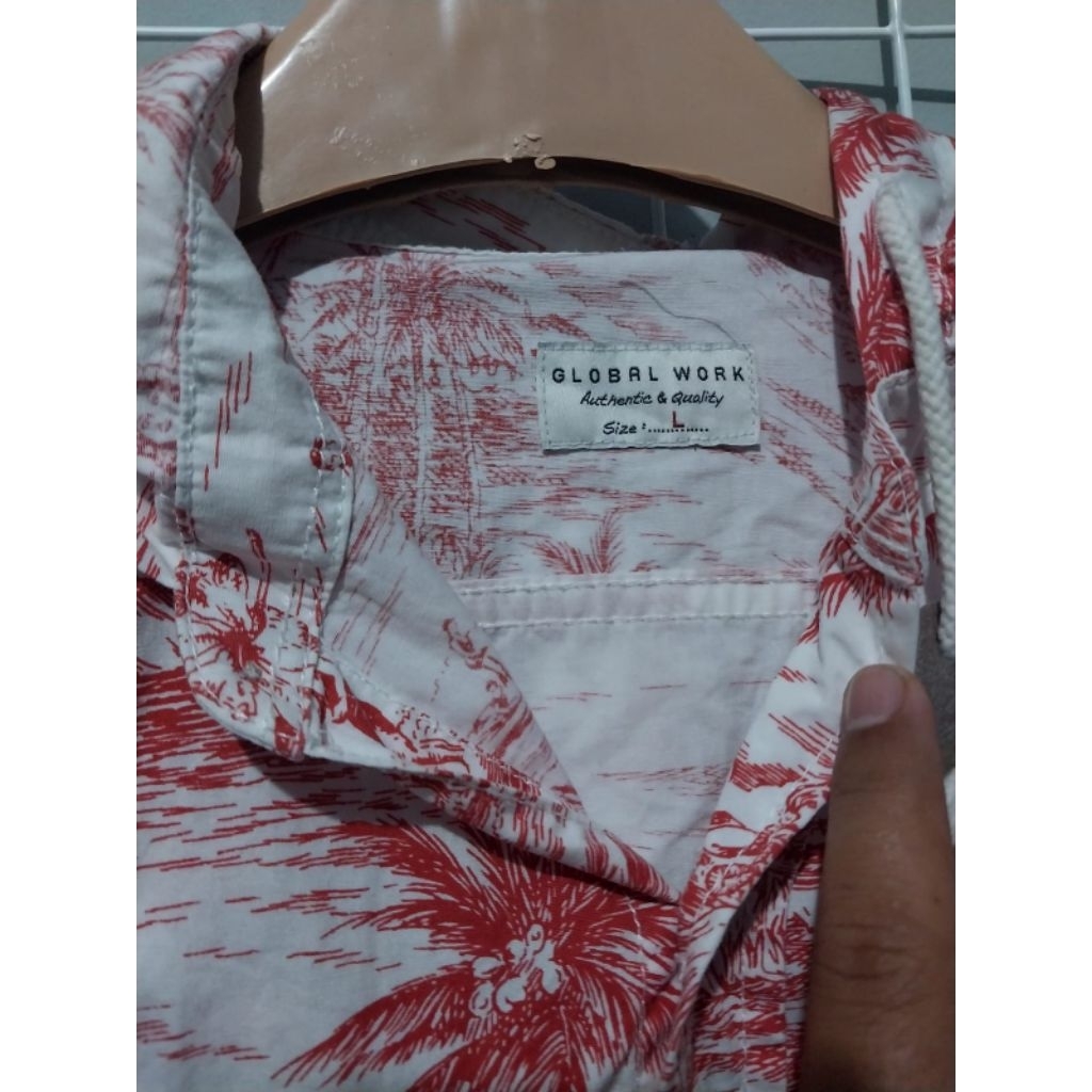 kemeja pantai hawai global work preloved bekas second