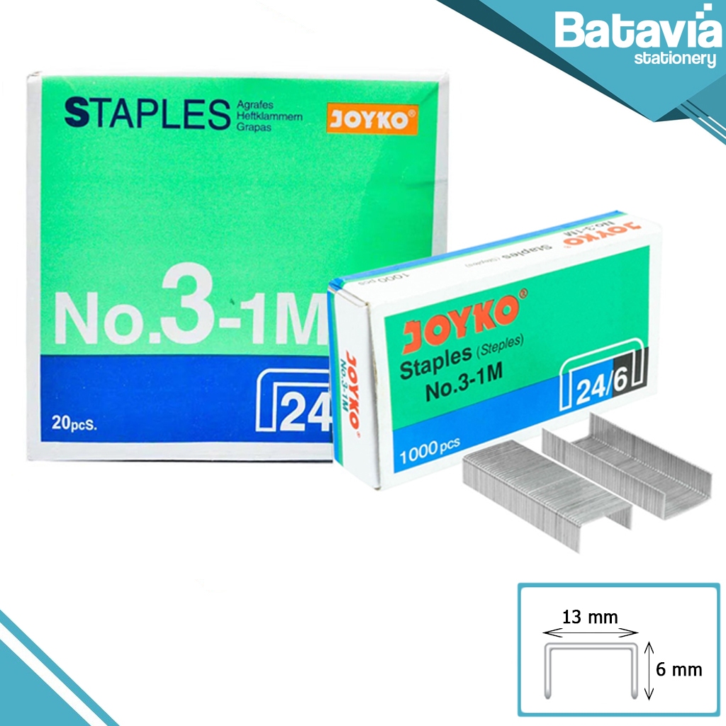 ISI STAPLES JOYKO NO. 3 | REFILL ISI STAPLER BESAR | FOR STAPLER HD-50 1 BOX ( 20 KOTAK )