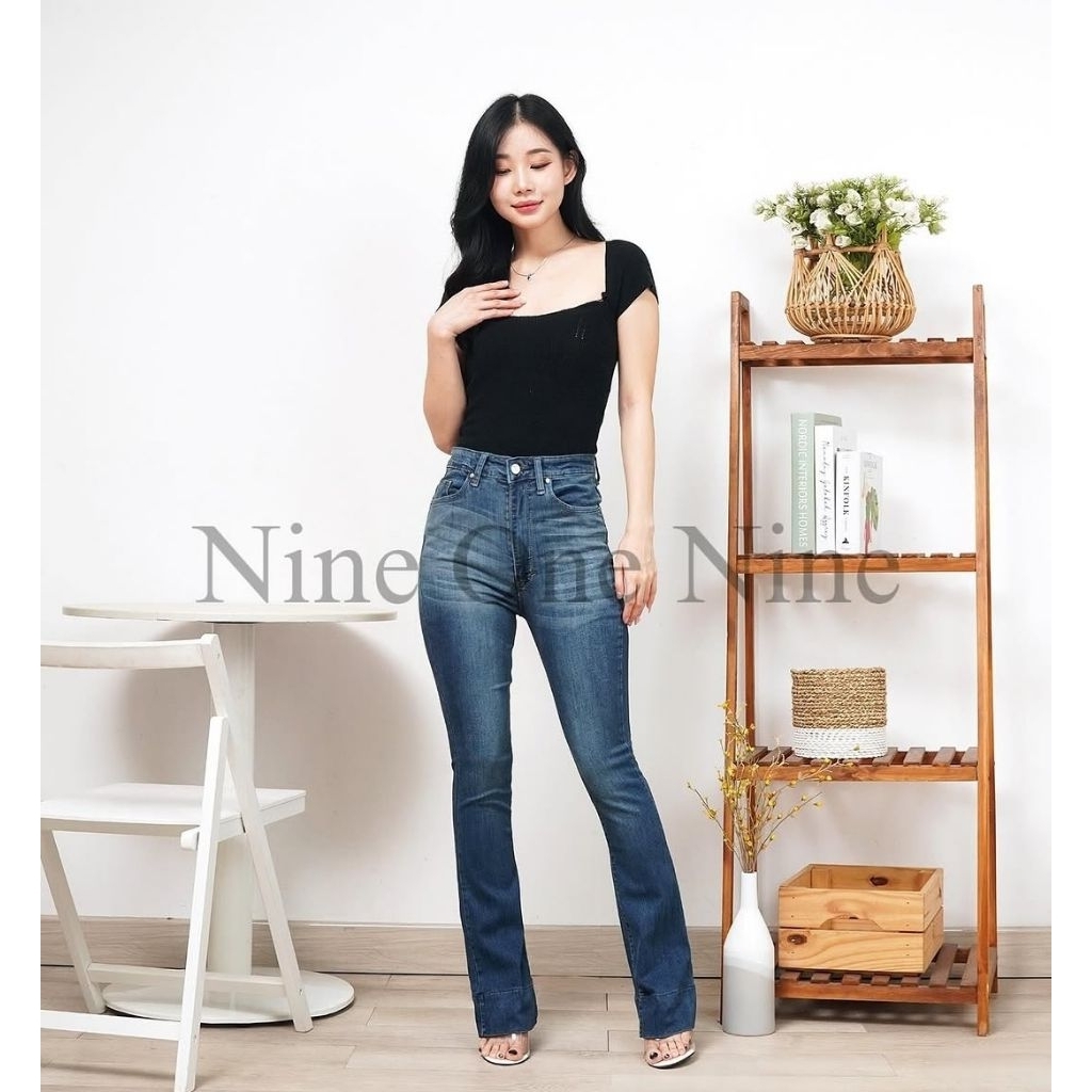 CELANA CUTBRAY HW KANCING 1 GRADASI TINT BAHAN JEANS SUPER STRETCH NINE ONE NINE JEANS