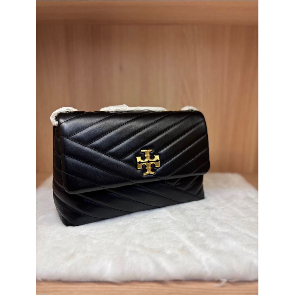 TB Kira Chevron Small Black GHW