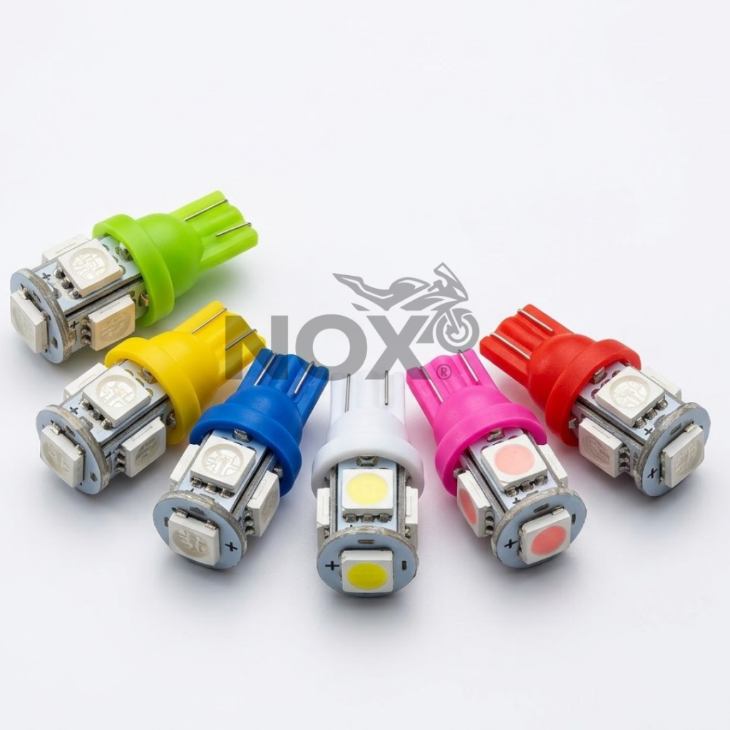 Lampu LED Jagung T10 5 Mata Lampu Sein Senja Speedometer Plat Nomor Motor Mobil Soket T10 Universal 