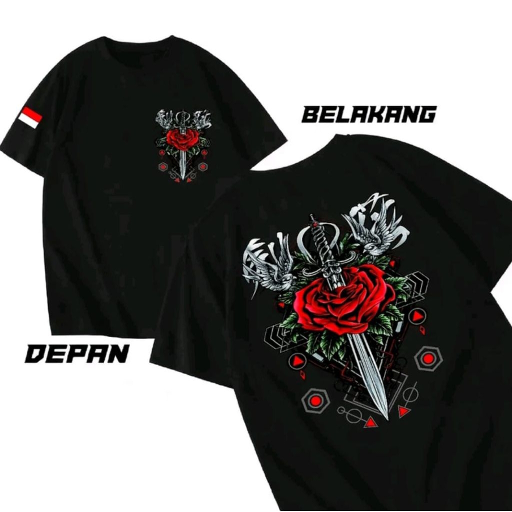 kaos Mawar pedang kaos distro pria wanita