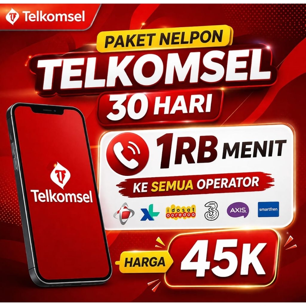 Paket Nelpon Telkomsel 1.000 menit 30hari all operator