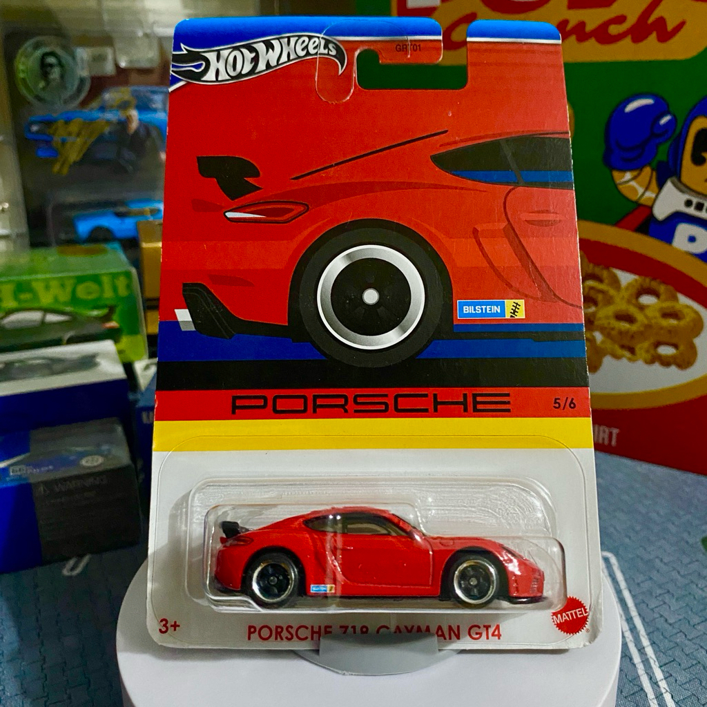 Hot Wheels Porsche Cayman GT4 Silver Series | Hot Wheels 1:64 Diecast | Free Protector