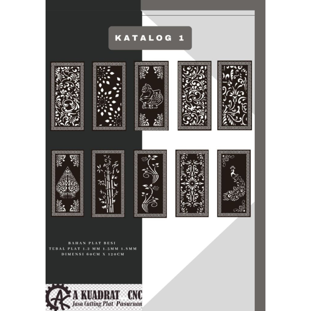 Ornamen plat besi plasma cutting 60×120