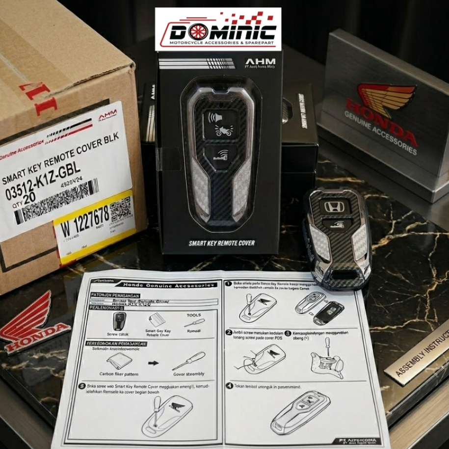 Smart Key Remote Cover Carbon Honda Vario 160 ADV 160 Scoopy 2023-2025 PCX 160 Original AHM Black