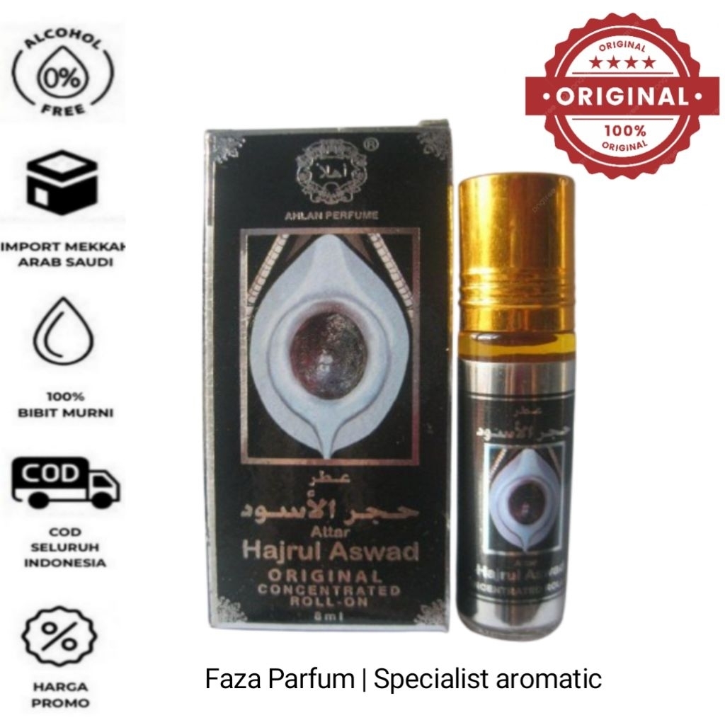 ( Exp  2031 ) AHLAN PARFUM ATTAR HAJRUL ASWAD ORIGINAL SAUDI 6 ML