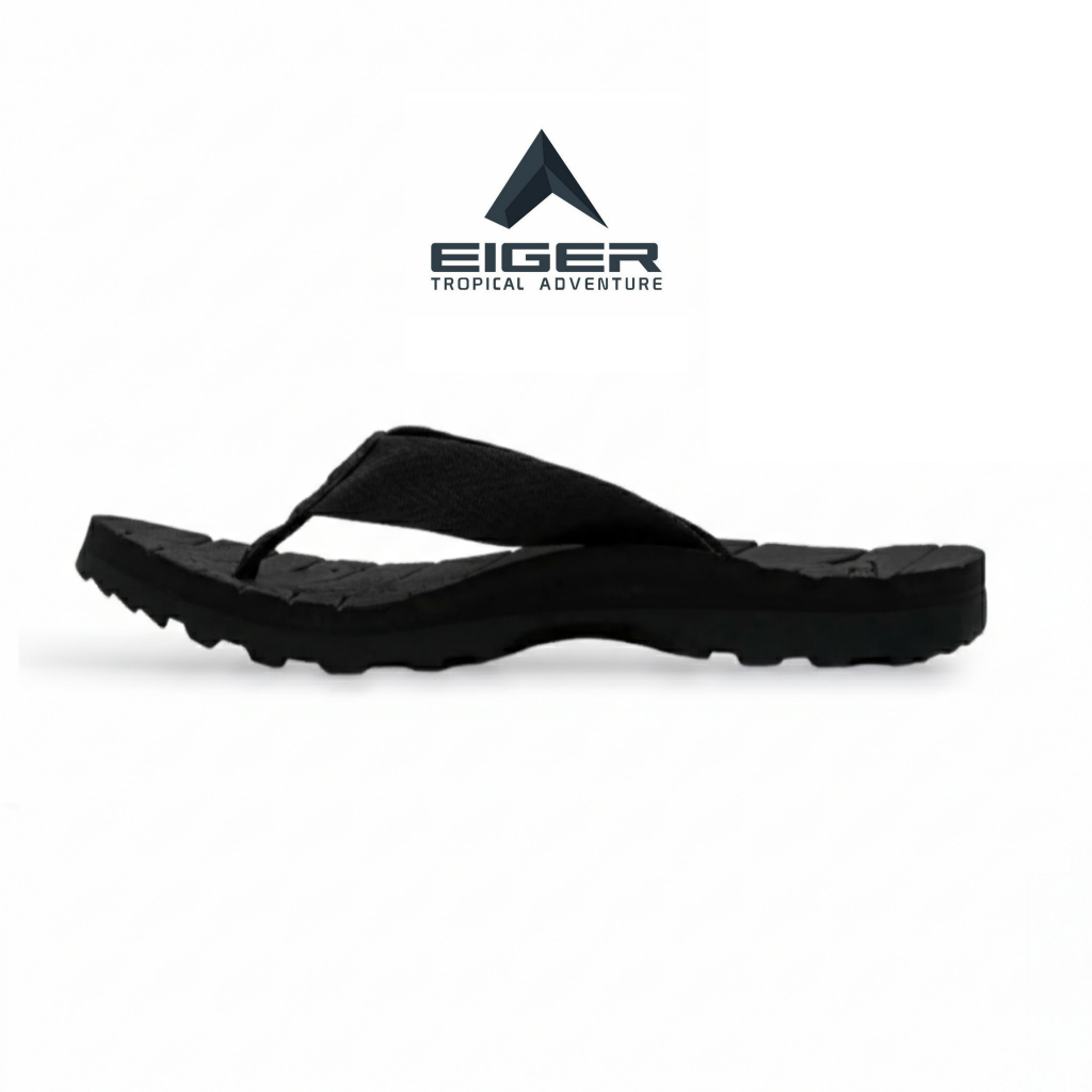 ORIGINAL - EIGER1989 Sandal Japit Gunung Pria Dewasa Full Hitam Light Speed