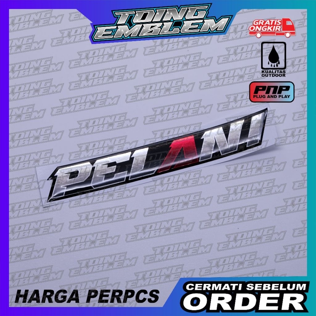 Emblem pelan / emblem timbul pelan / sticker pelan / stiker logo pelan / emblem 3d pelan / stiker 3d