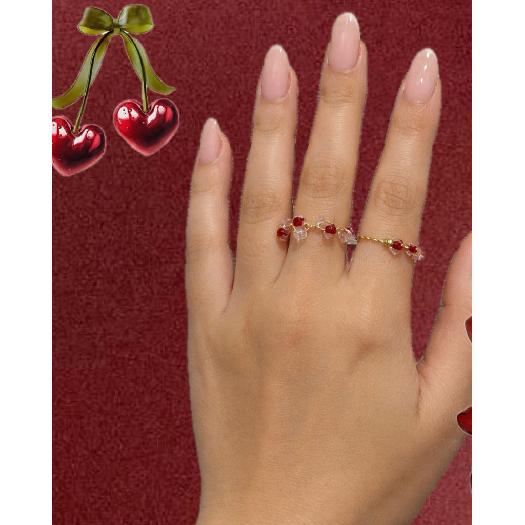 Golden Cherry Set Ring