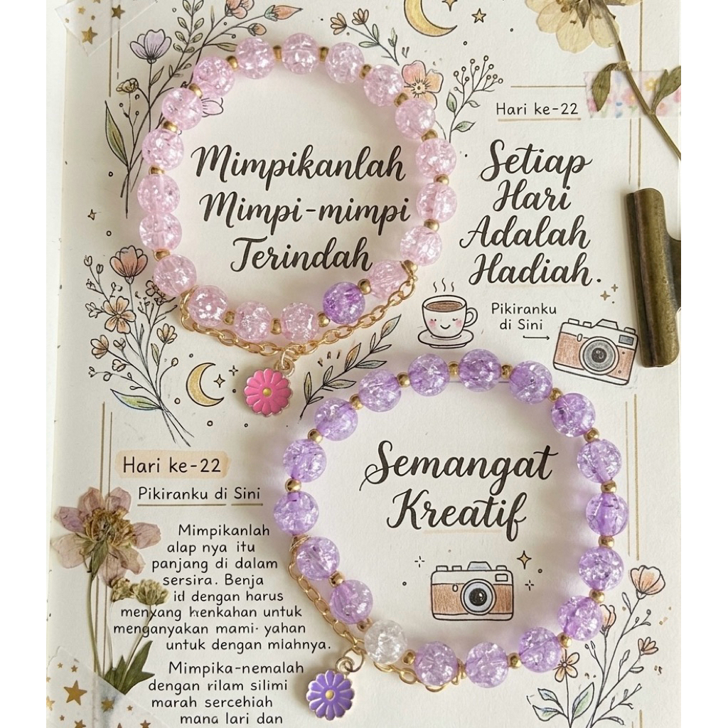 Gelang Kristal Diy Lingkaran Bunga Manik - Manik Kecil Daisy Gadis Gelang