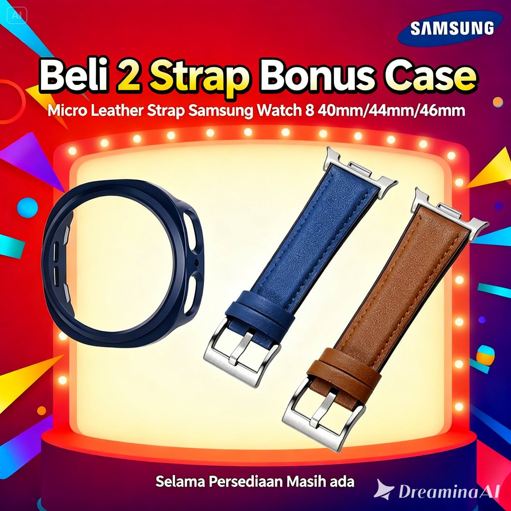 Leather Strap Samsung Watch 8 40mm/44mm/46mm Classic Strap Kulit Samsung Watch 8