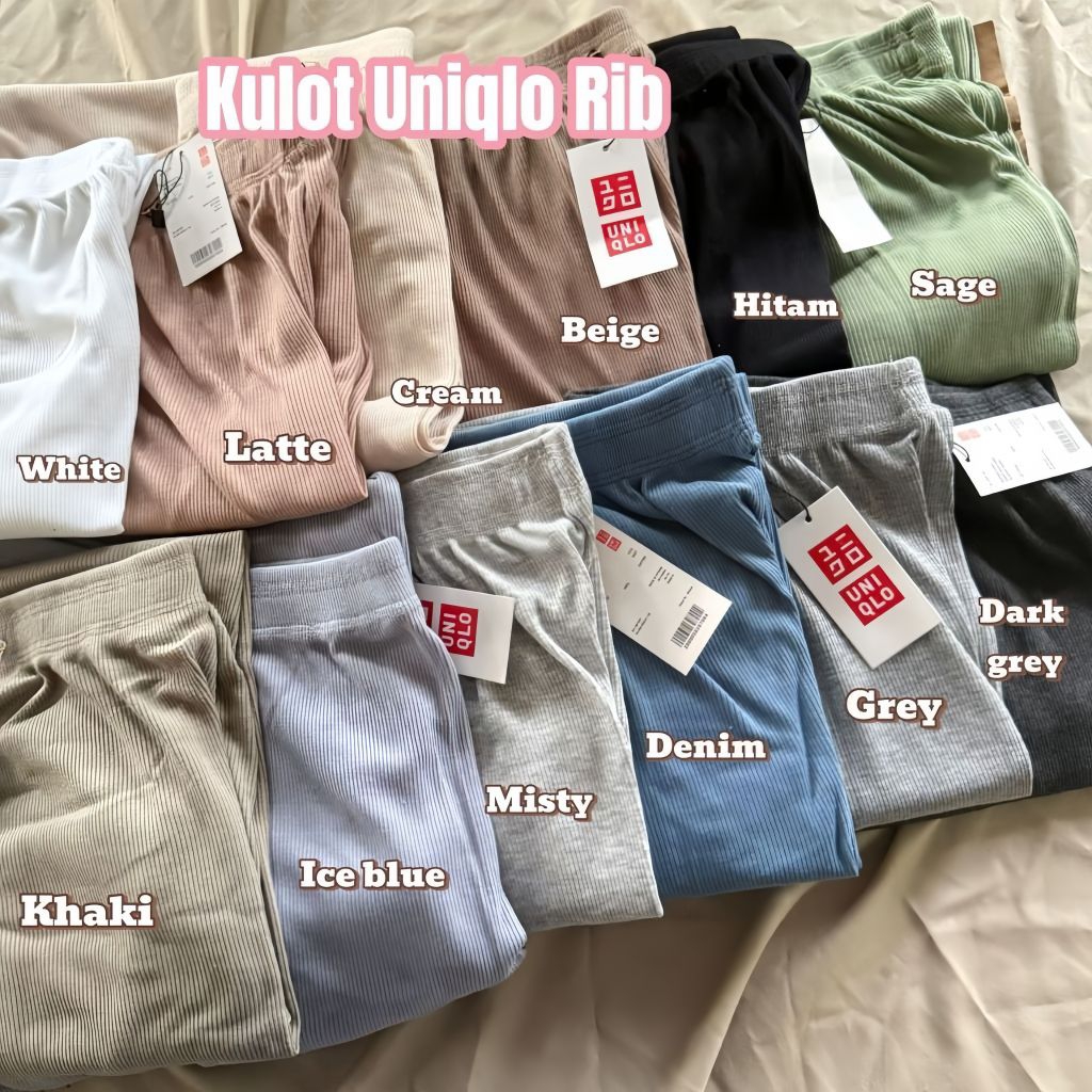 NEW CELANA KULOT UNIQLO RIB KNIT PREMIUM