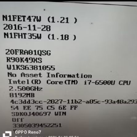 motherboard normal laptop lenovo thinkpad X1 yoga generasi 1 core i7-6500u