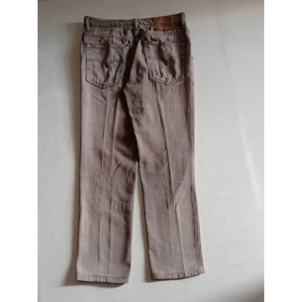 Celana Jeans Denim Levis 505 Reguler Fit Size 29 Ripped Warna Abu-Abu Second Brand Levis