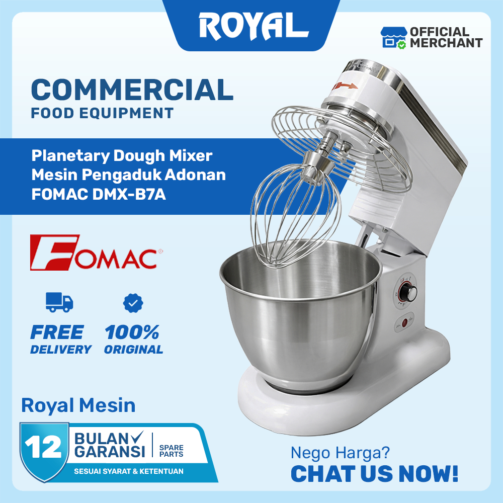 FOMAC Planetary Mixer Roti Portable 7 Liter DMX-B7 / DMX-B7A / DMX-B7C with Cover