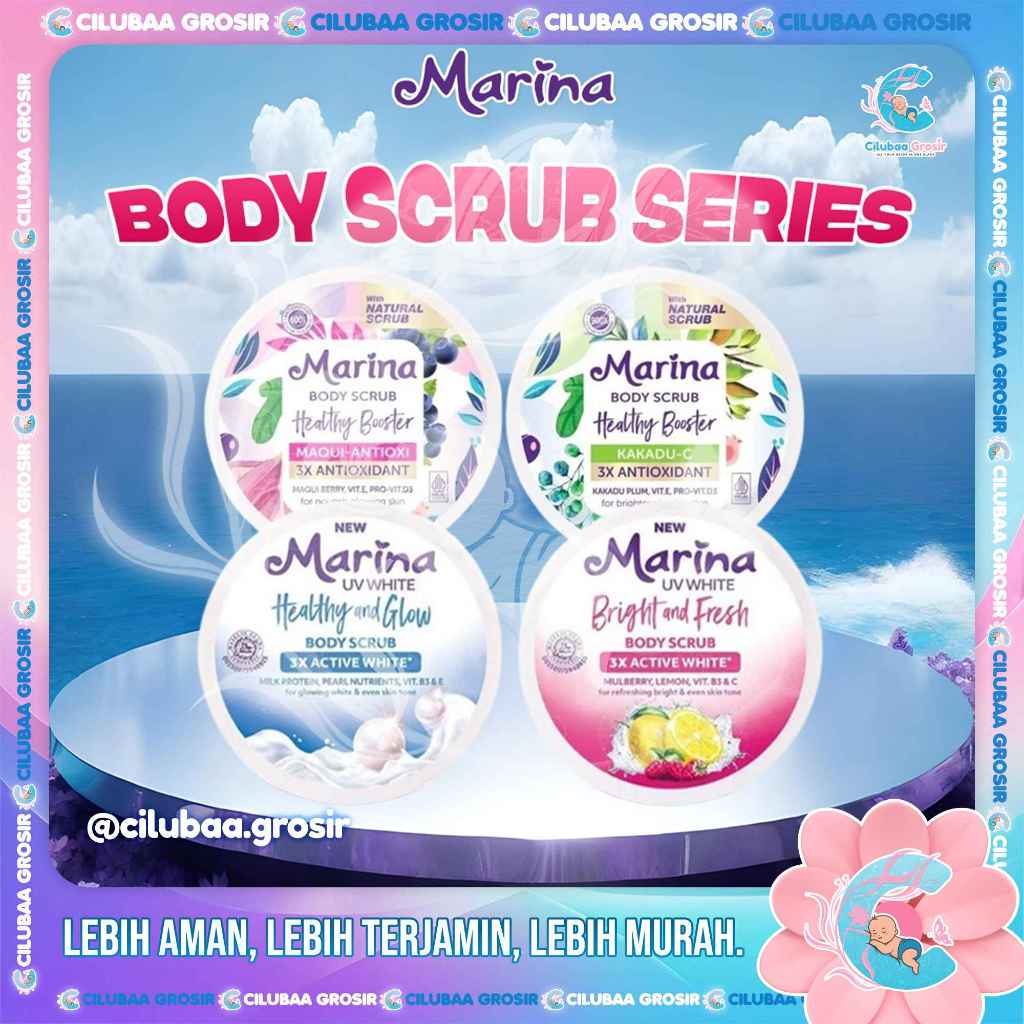 MARINA UV White Healthy & Glow Body Scrub || Marina Healthy Glow || Bright & Fresh Body Scrub || Kak