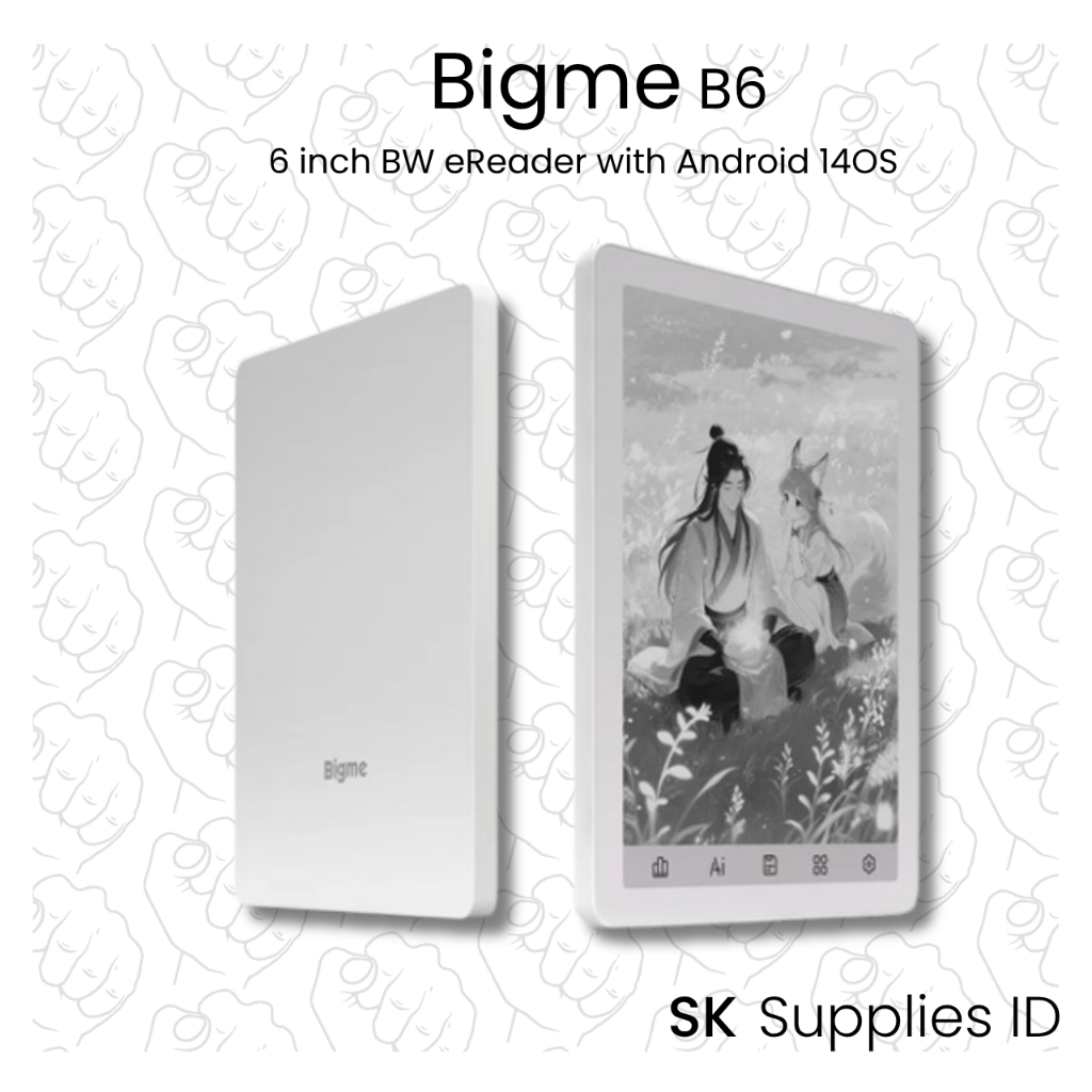 Bigme B6 BW 6 Inch Ebook reader E Ink ePaper Monochrome Android Sejenis Kindle Boox Meebook