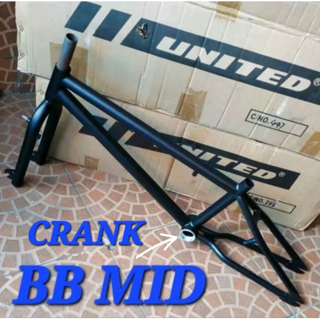 FRAME bmx RANGKA SEPEDA BMX BB MID velg 20" frame 20.5 inch cromoly CRANK MID